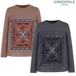 [크로커다일레이디](CLDFTS111) 체인 아트웍 져지믹스 라운드 티셔츠_GN