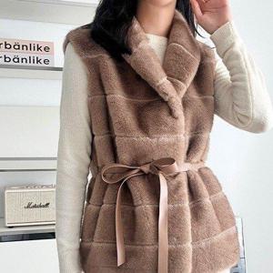 [제이0][제이0]하프 밍크 퍼 끈 조끼 베스트