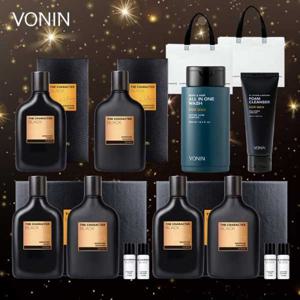 [보닌] 캐릭터 블랙 시그니처 남성기초 세트(스킨+에멀전 3세트+올인원 워시1개+ 폼클렌저1개)