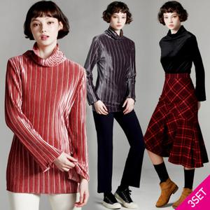 [르오트] 헤븐리 레이디 벨벳 블라우스 3종세트