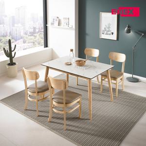 [에넥스]제시카 세라믹 원목 4인 식탁세트(착불)