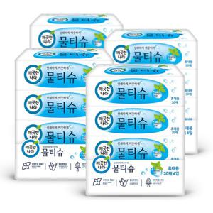 깨끗한나라 여행용물티슈 30매 4입 4팩