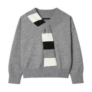 [탱커스]브이넥 머플러 배색 니트 (TW4KP030L0)