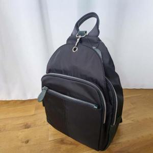 [럭셔리창고]3단 지퍼 백팩 가방 소가죽 콤비 포코노 천 원단 배낭