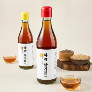 [신선하랑] 100% 통참깨 침전물 없는 전통방식 하랑 참기름 350ml + 하랑 들기름 350ml