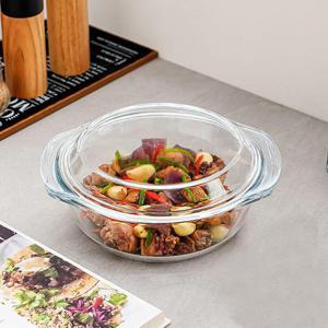 원형 내열유리 뚜껑 오븐그릇 전자레인지 용기 1500ml