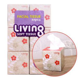 미용티슈 리빙각티슈(100매x6) 사각티슈 HWB80018