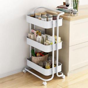 이동식트롤리 틈새 이동식 트롤리 수납 경략랙 무빙 철제 카트 3단 거실선반 HWB8B0B2