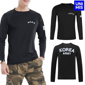 유니미스 남녀공용 태극기 쿨론 긴팔티 봄가을 데일리 이너 티셔츠