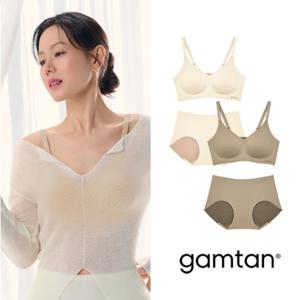 감탄브라 프리미엄크림 스트랩형 브라팬티 2세트(총4종)