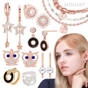 로즈 골드 14K 금침 귀걸이, 목걸이, 반지, 팔찌, 발찌 균일가 모음전 54종