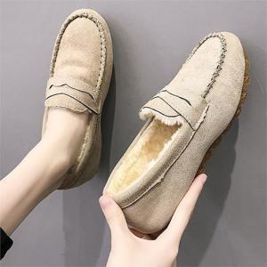[오노마] ONM 여성 기모 안감 털 로퍼 스웨이드 모카신 쿠션 단화