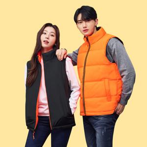 아디다스 양면 패딩조끼(CSR-2978) 형광오렌지