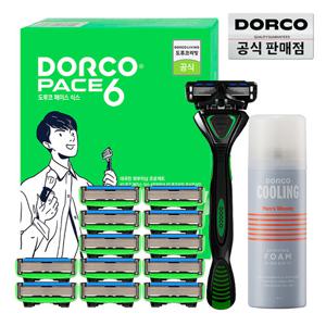 도루코 페이스6  면도기획세트 2호(면도기+면도날 총13입+폼 74ml)/6중날