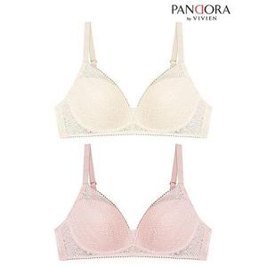 [비비안]튤 레이스망 노와이어 저중심 몰드 브라 br7157