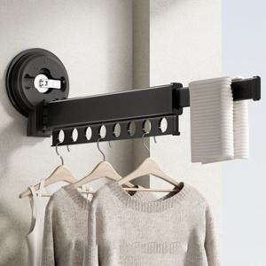 무타공 길이조절 옷걸이 행거 8구 빨래건조대 흡착식 설치 N174