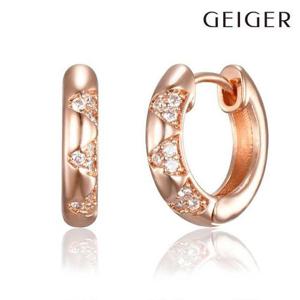 [가이거] 18K GF 격자 큐빅포인트 후프 원터치 귀걸이 GI8KPEE059
