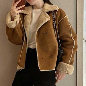 여성용 데일리 경량 무스탕 숏 자켓 양털 무스탕 (WFJY804)