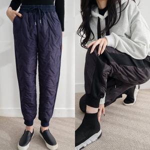 ★패딩바지2종세트★밴딩조거 패딩바지 2종세트 (블랙+네이비)