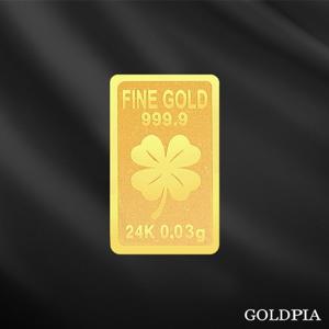 12시이전당일출고 [골드피아] 24K 순금 행운 클로버 골드바 0.03g