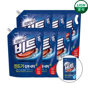 비트 액체세탁세제 2L리필 x 6개 + 액체비트 300g 파우치 x 1개 /세탁세제