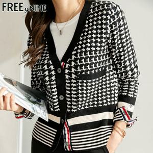 [프리나인]하운드체크가디건FRC41029A