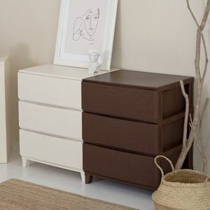 가든 라탄 서랍장 와이드형 3단 플라스틱 수납장 (4 color)