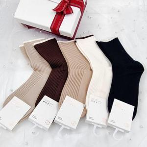 캐시미어양말 5종세트 여자 골지 패션양말 (WDD4F91)