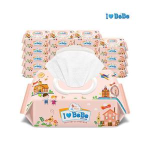 [아이러브베베]피치 도톰엠보 100매 20팩 캡형 아기물티슈