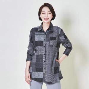 [마담엘레강스][마담엘레강스] 멀티 체크 기모 셔츠형 재킷 K243JK01