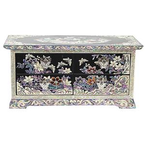 [박씨상방] 나전4단 화조 설합 검보석함