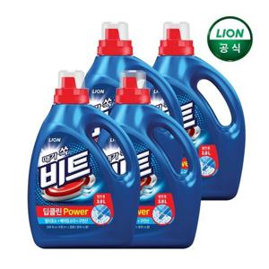 비트 딥클린 파워세탁 액체세제 3L 본품 x4개 (본사직영)