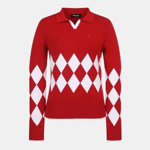 [레노마골프][본사공식] 여성 아가일 패턴 포인트 카라 니트 RWSPM7210-501