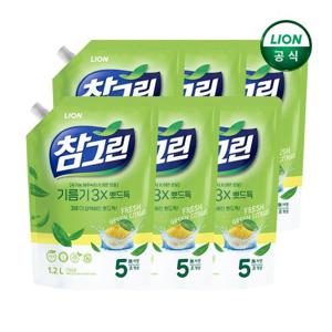 참그린 레몬 녹차 기름기 뽀드득 1.2L 리필 x 6개/옵션선택