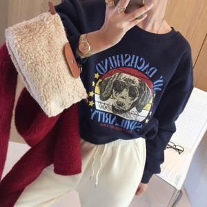 아이미마인 / 비글 레터링 프린팅 라운드 세미크롭 기모 맨투맨 (3color)