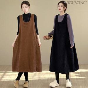 [플로레센스]코듀로이루즈핏포켓원피스2종