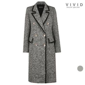 갤러리아_여성 모던 배색라인 겨울 누빔안감 롱코트