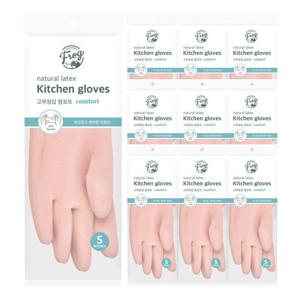 프로그 고무장갑 컴포트 베이비핑크 x 10개