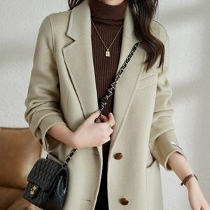 [패션시그널] 유니크 싱글 기모 벨트 하프코트 55E33D