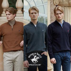 [최저가][비버리힐즈폴로클럽] 남성 메리노울 블렌디드 하프집업 스웨터 3종