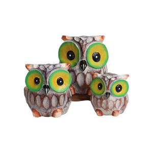 [박씨상방] 가족 목각 부엉이 장식품 3p(내추럴)