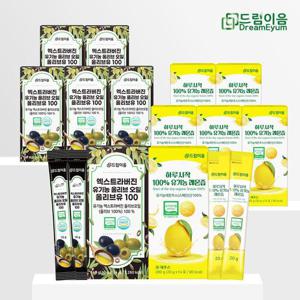 (기획) 드림이음 유기농 올리브오일 유기농 레몬즙 스틱 12주분 6+6