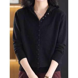 [휴드]리엘 후드 니트 가디건 자켓