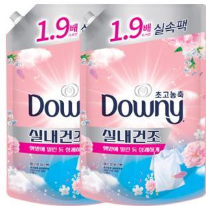다우니 초고농축 섬유유연제 1.35L(드럼/일반겸용) 실내건조 플로럴 블로썸 리필x2개
