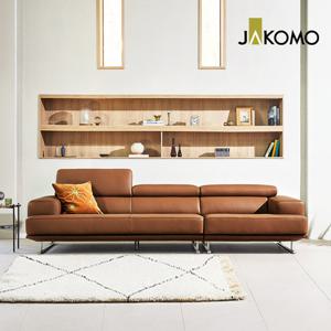 [홈앤 최저가 도전]자코모 헤이즈 4인 기능성 슈렁큰 천연면피 소가죽 소파