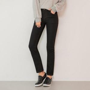 [진마니아]블랙 허리밴드 본딩기모 일자 데님