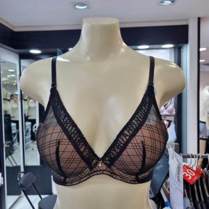 [보디가드]시스루 체크망 블랙 풀커버리지 브라  BGWBZ703_BP