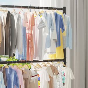 [SALE] 일자형 2단 옷걸이 G 행거(120cmx180cm) 블랙