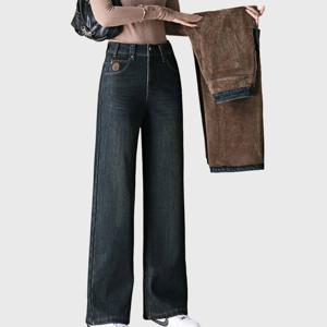 [퀸이즈] 톤디 빈티지 융기모 와이드 데님팬츠