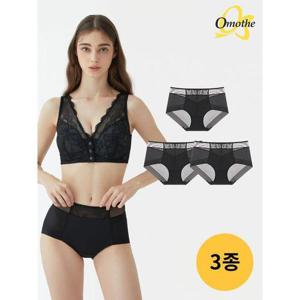 [오모떼]데일리 빅사이즈 보정 팬티 3종세트/블랙3장